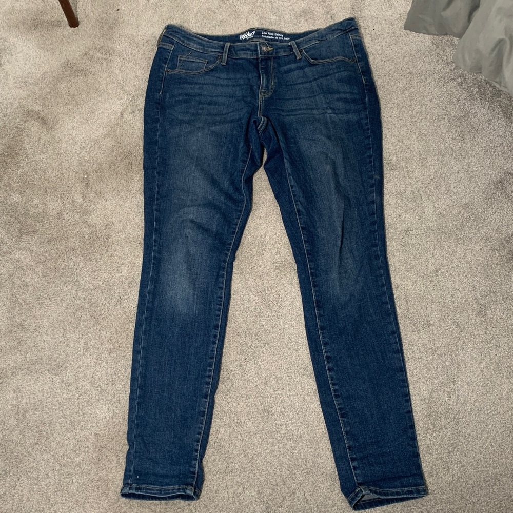 Mossimo Women's Dark Blue Jeans Low Rose Skinny size 16 Long